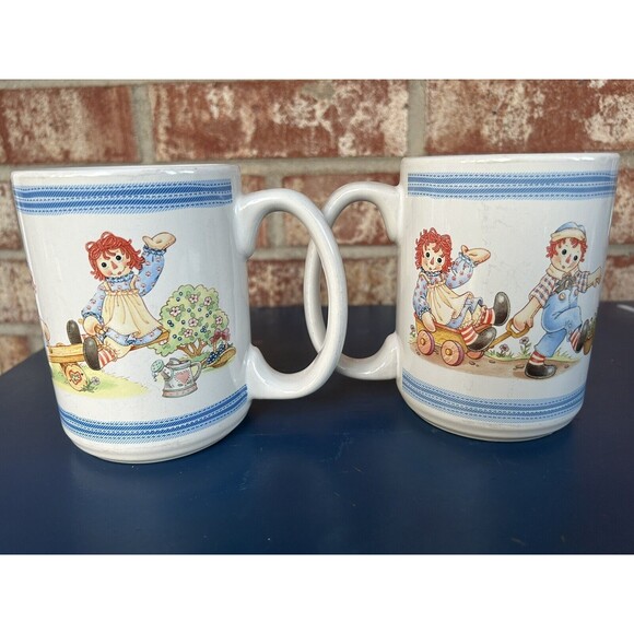 Vintage Coffee Mugs Raggedy Ann & Andy Cups Lot Of 2 - Picture 7 of 7